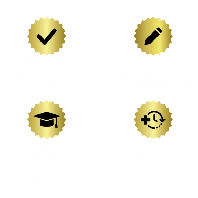 Bulletpoints do porquê escolher o e-book de redação